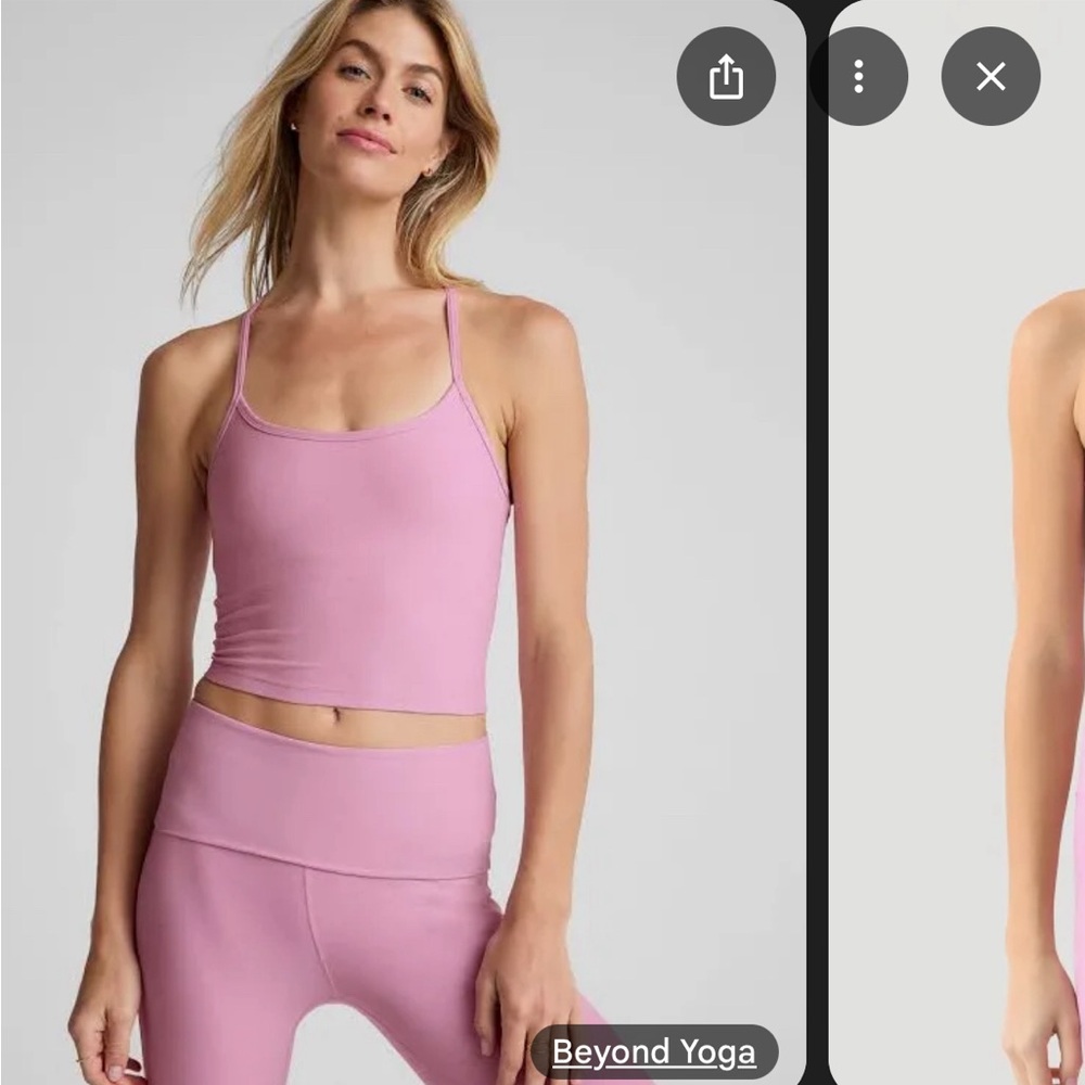 Beyond Yoga Pink Tank Top and Leggings Set